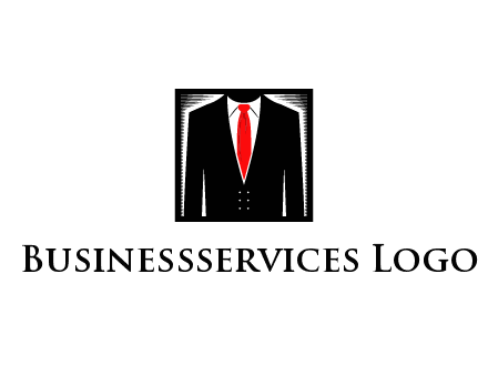 suit with red tie illustration