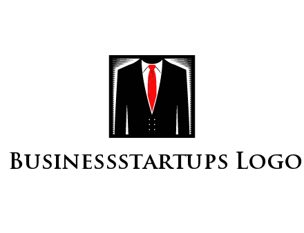 suit with red tie illustration