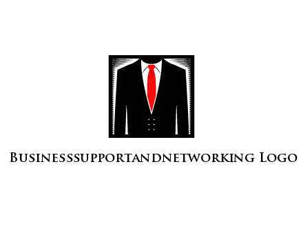 suit with red tie illustration
