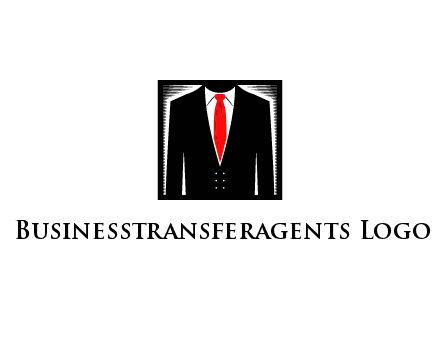suit with red tie illustration