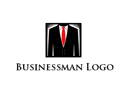 suit with red tie illustration