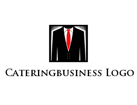 suit with red tie illustration