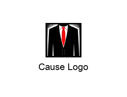 suit with red tie illustration