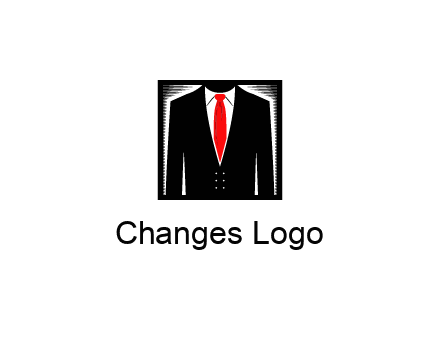 suit with red tie illustration