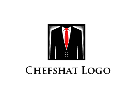 suit with red tie illustration
