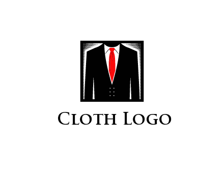 suit with red tie illustration