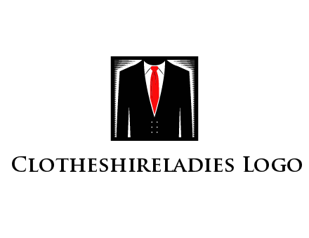 suit with red tie illustration