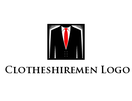 suit with red tie illustration