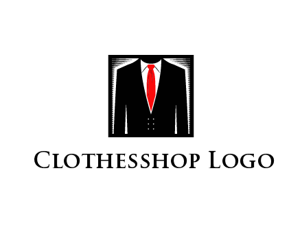 suit with red tie illustration