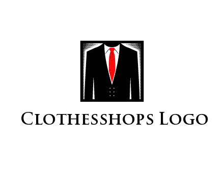 suit with red tie illustration