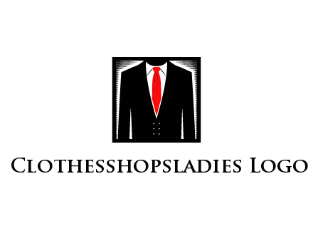 suit with red tie illustration