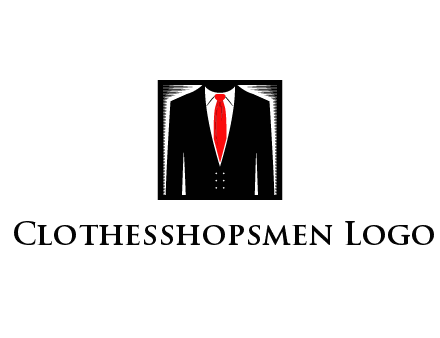 suit with red tie illustration
