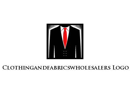 suit with red tie illustration