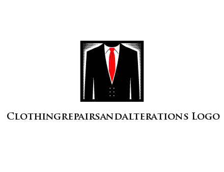 suit with red tie illustration