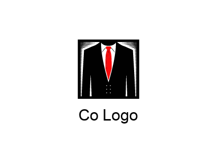 suit with red tie illustration