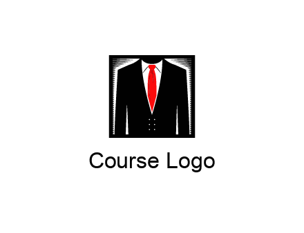 suit with red tie illustration