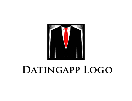 suit with red tie illustration