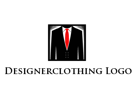 suit with red tie illustration