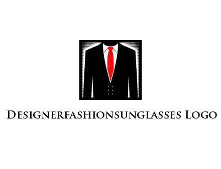 suit with red tie illustration