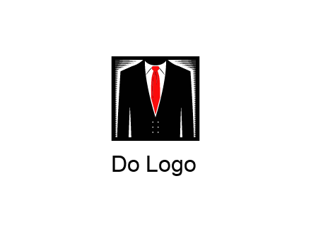 suit with red tie illustration