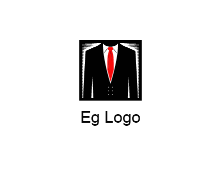 suit with red tie illustration