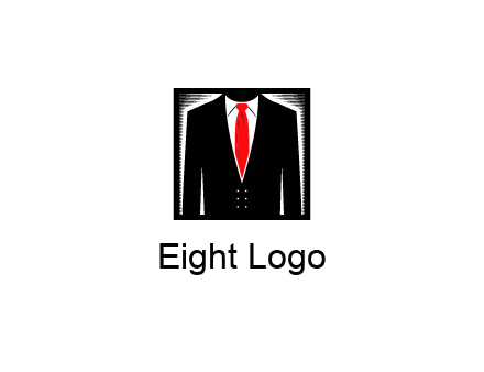 suit with red tie illustration