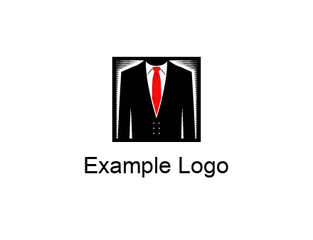 suit with red tie illustration