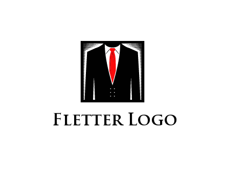 suit with red tie illustration