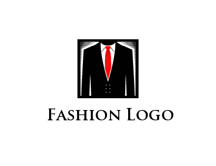 suit with red tie illustration