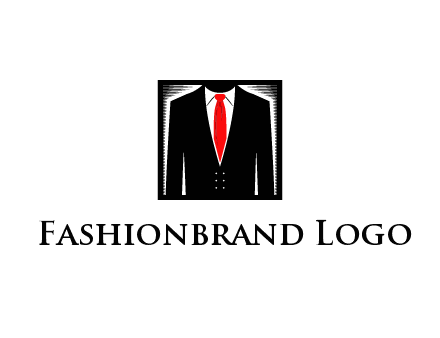 suit with red tie illustration