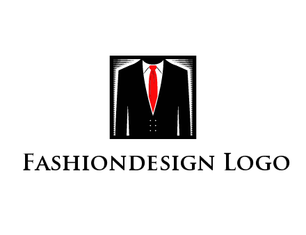 suit with red tie illustration