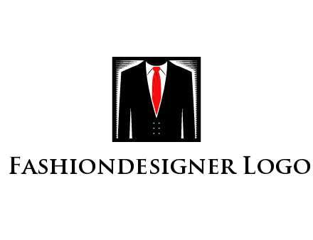 suit with red tie illustration