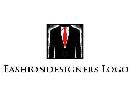 suit with red tie illustration
