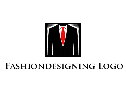 suit with red tie illustration