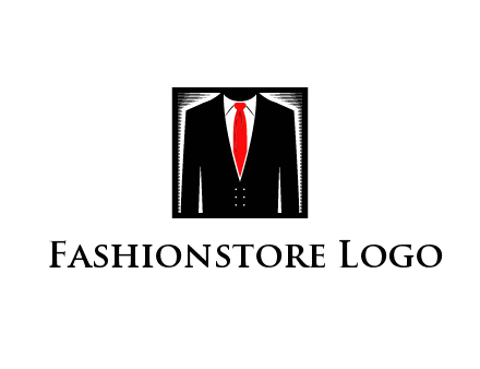 suit with red tie illustration