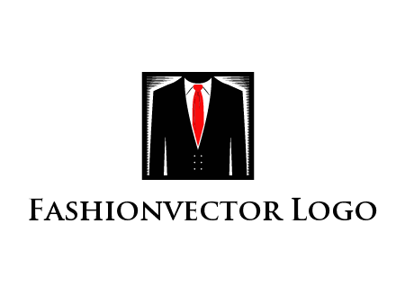 suit with red tie illustration