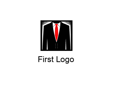 suit with red tie illustration