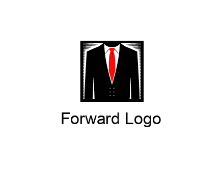 suit with red tie illustration
