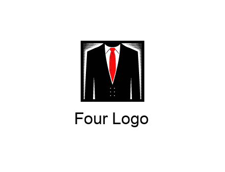 suit with red tie illustration