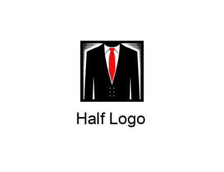 suit with red tie illustration