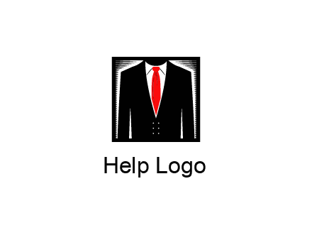 suit with red tie illustration
