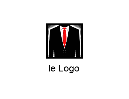 suit with red tie illustration