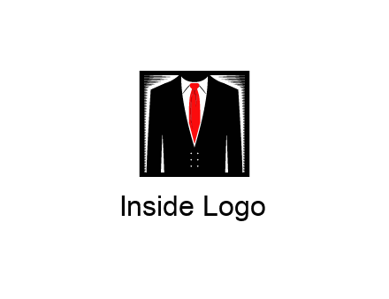 suit with red tie illustration