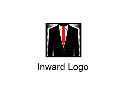 suit with red tie illustration