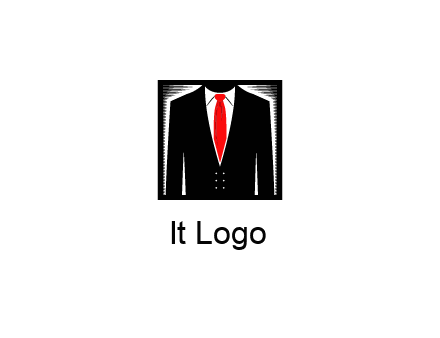 suit with red tie illustration