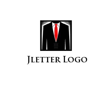 suit with red tie illustration