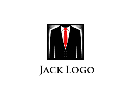 suit with red tie illustration