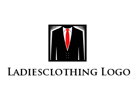 suit with red tie illustration