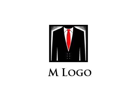 suit with red tie illustration