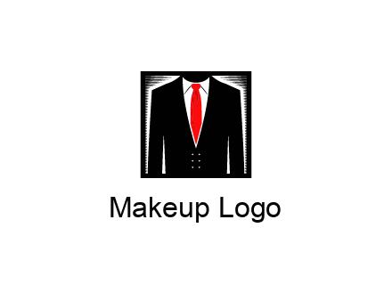 suit with red tie illustration